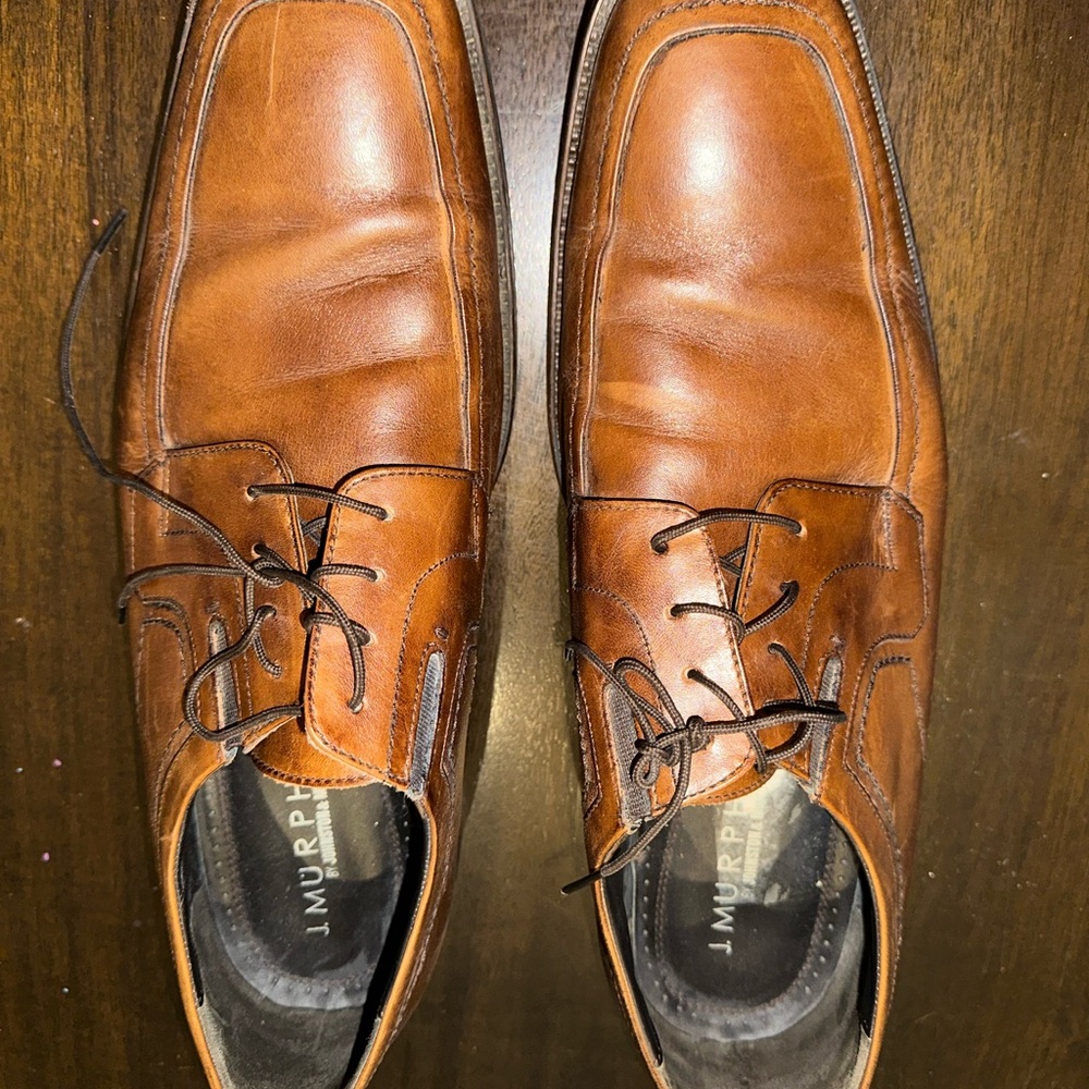 Johnston & Murphy Tan Leather Oxfords